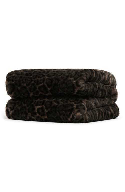 Apparis Brady Faux Fur Throw Blanket In Black