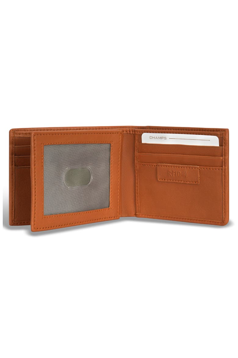 Denim Center Wing Bifold Wallet, Alternate, color, TAN/ BLACK