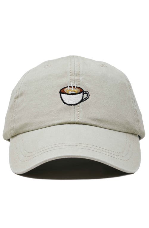 Dalix Cappuccino Embroidered Casual Cap In Washed Stone White