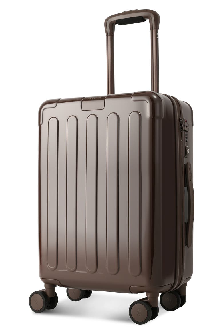 Nostos Glossy Spinner Carry-On, Alternate, color, ESPRESSO