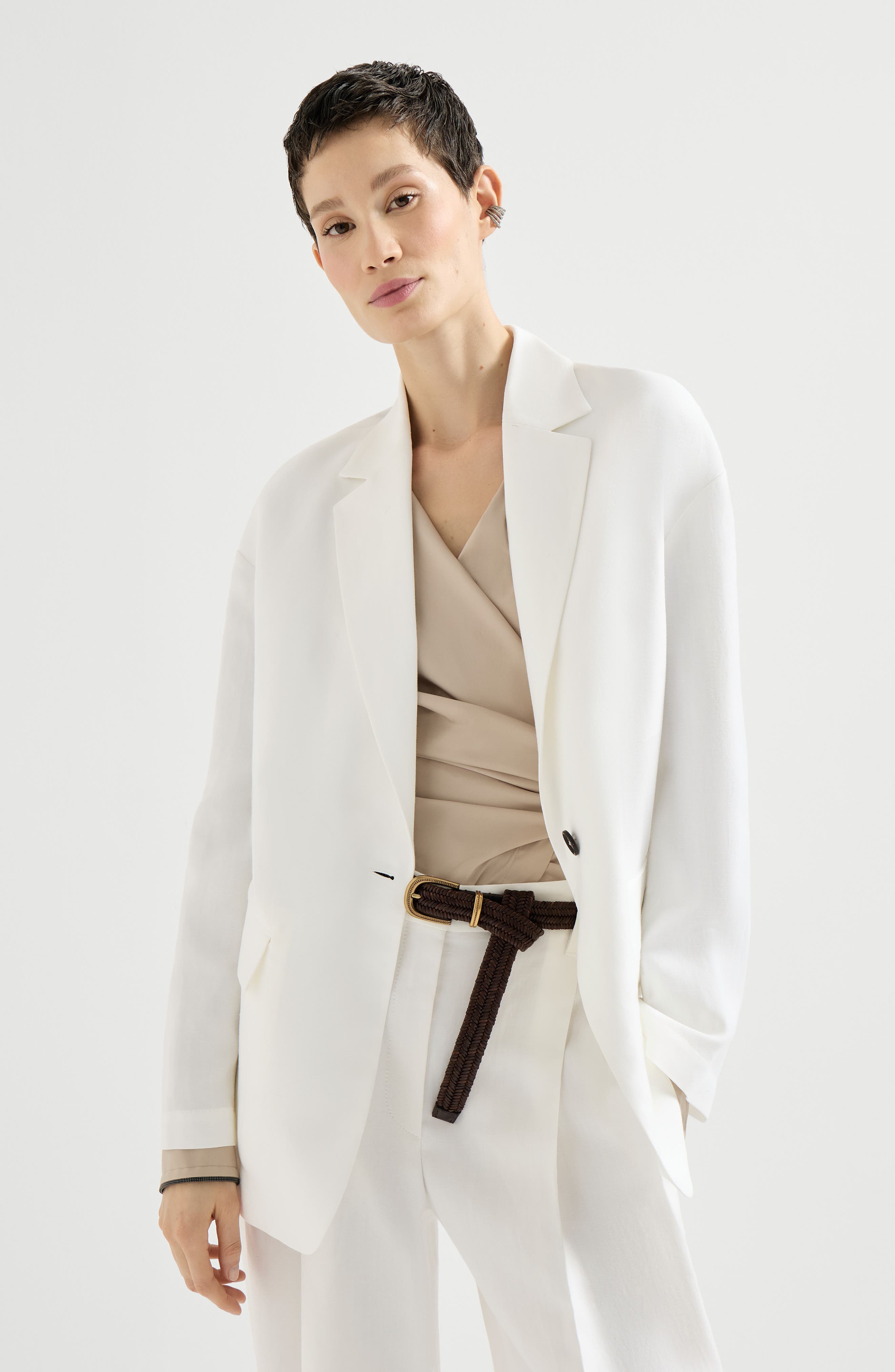 Fluid twill blazer