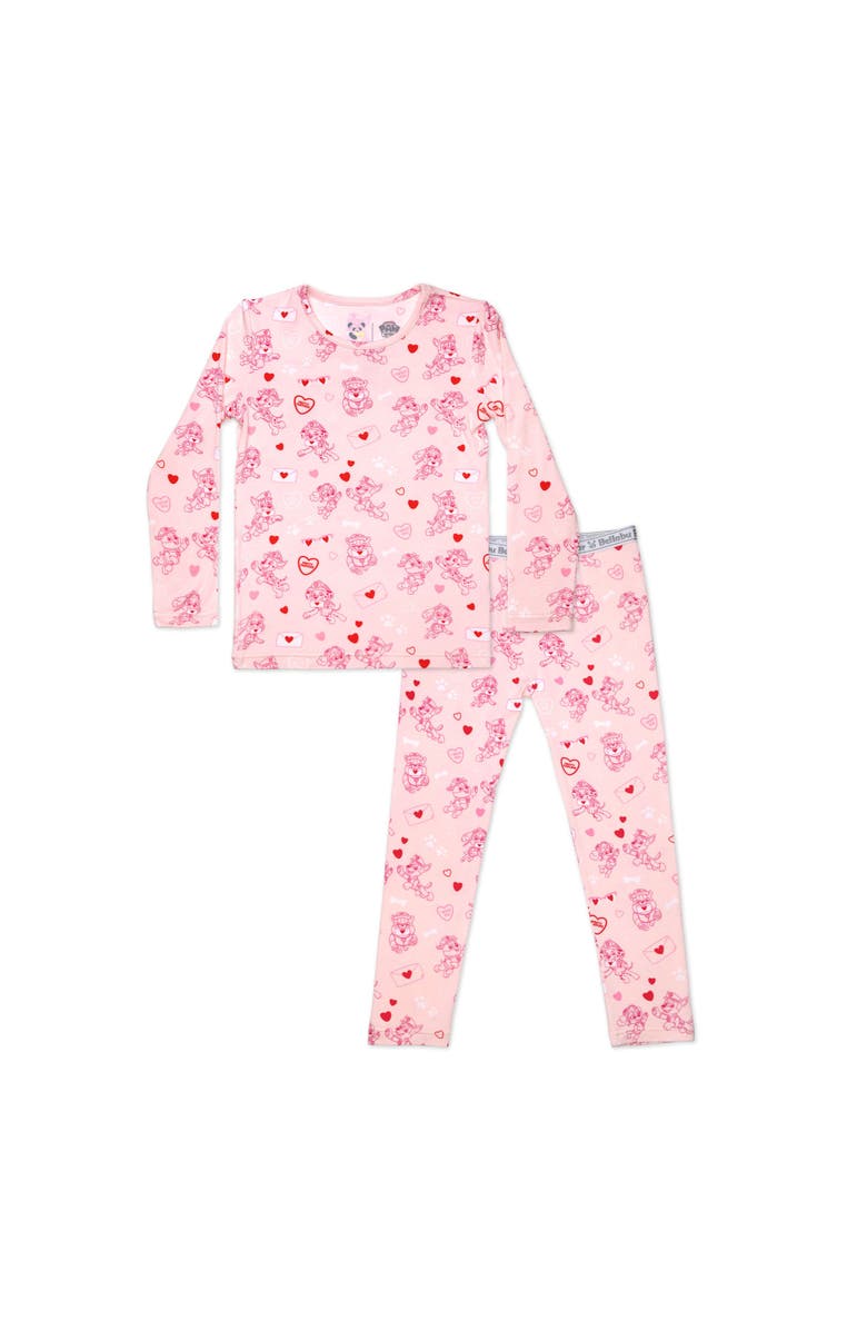 Bellabu Bear Kids' PAW Valentine Pink Set of 2 Piece Pajamas, Main, color, Paw Valentine Pink