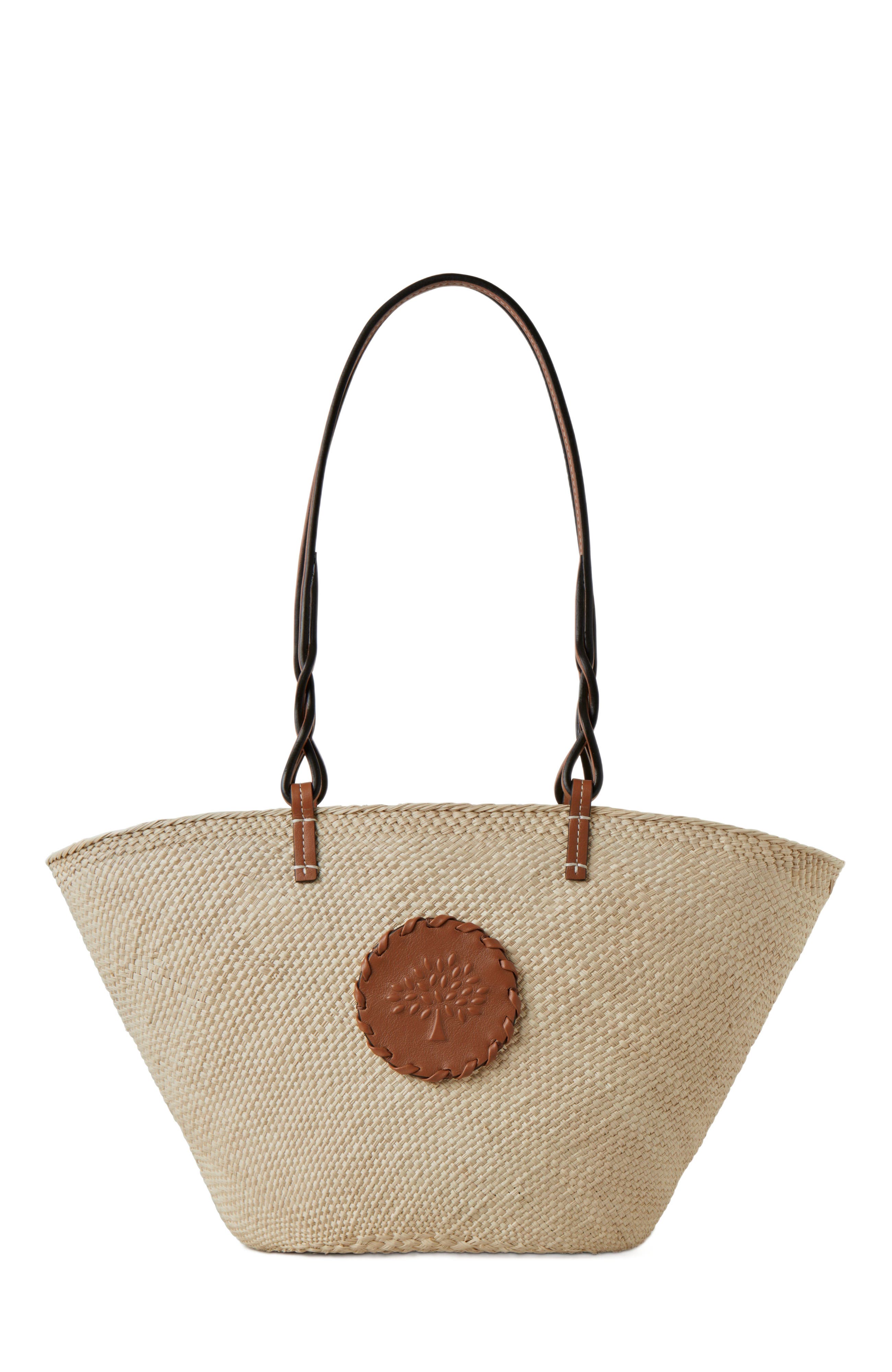 Mulberry Raffia Basket Tote, Main, color, 
