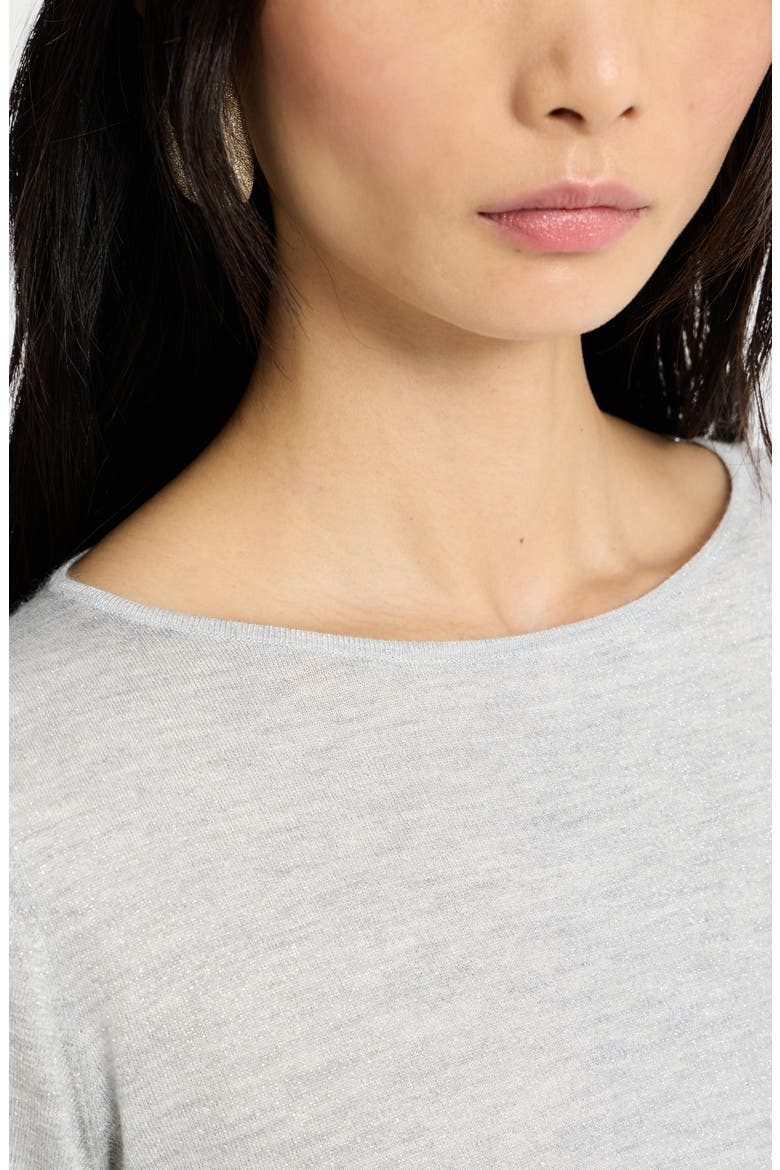 Cashmere and silk Sparkling sweater, Alternate, color, Pebble