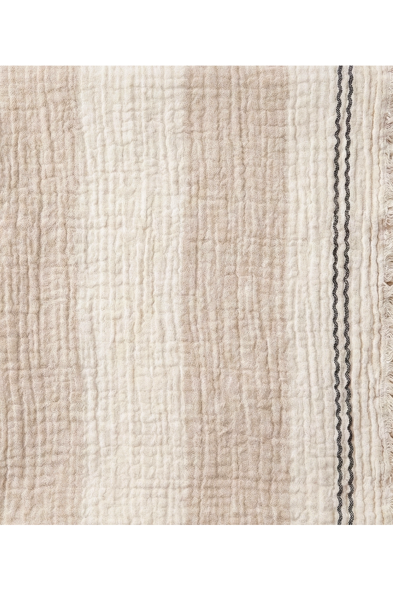 Crinkled Luxe Linen Stripe Throw, Alternate, color, Ivory