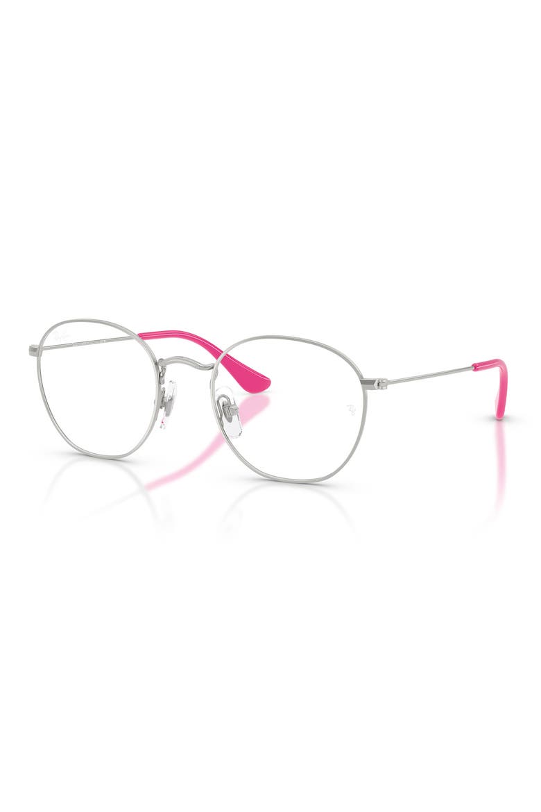 Kids' 48mm Irregular Optical Glasses, Alternate, color, SILVER
