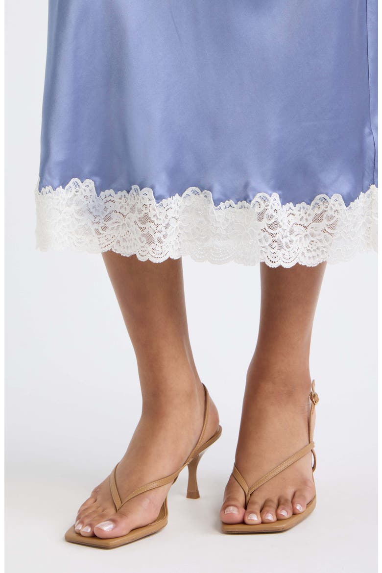 Janella Silk Blend Midi Skirt, Alternate, color, WEATHERED BLUE