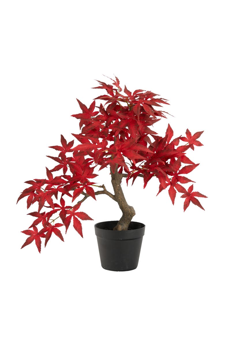 NEARLY NATURAL 20-in Autumn Maple Artificial Bonsai Tree, Main, color, Red