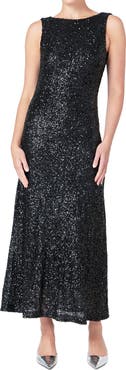 Endless Rose Open Back Sequin Maxi Dress