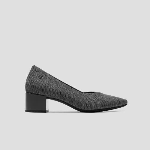 Vivaia Square-toe Stress Free Chunky Heels In Rich Grey