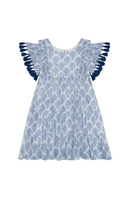 Mer St. Barth Sophie Girl's Tassel Dress Navy Feather In Navy Feather