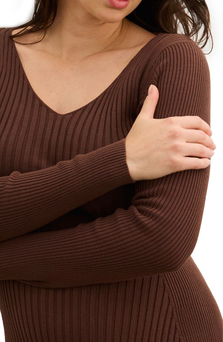 HATCH The Dasha Sweater Dress, Alternate, color, Chocolate