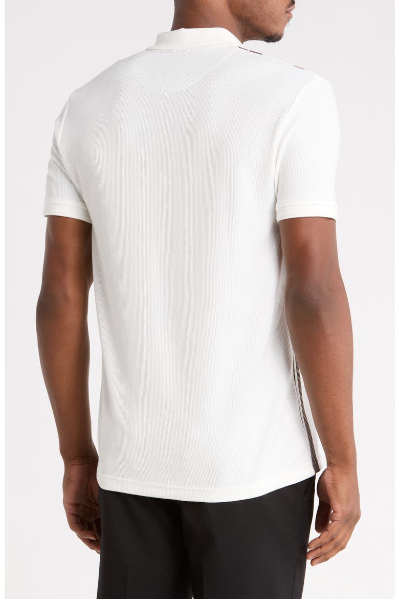 Textured Vertical Stripe Zip Polo, Alternate, color, OFF WHITE