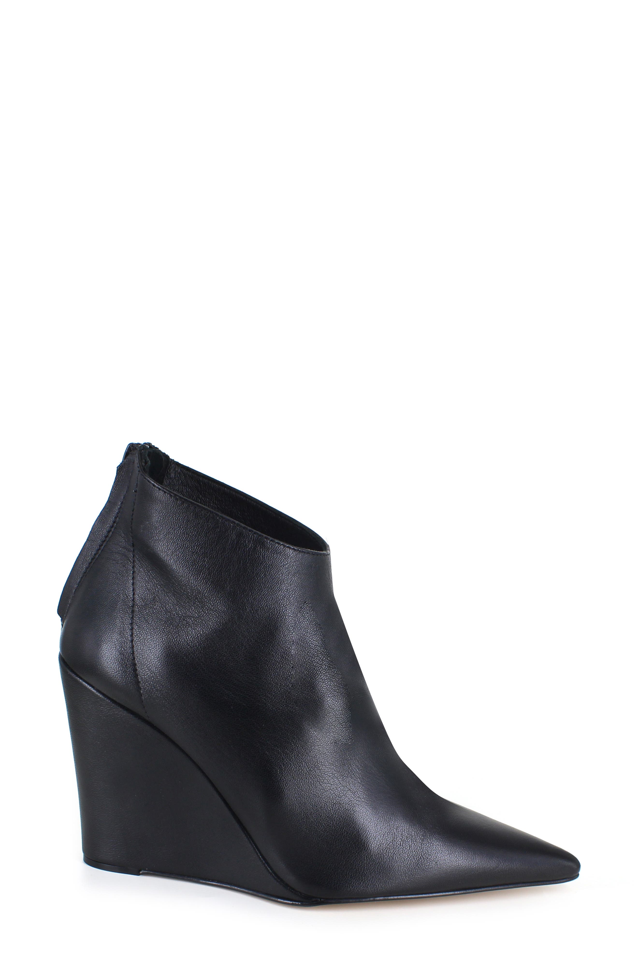 ZIGI Elina Pointed Toe Bootie, Alternate, color, Black Leather