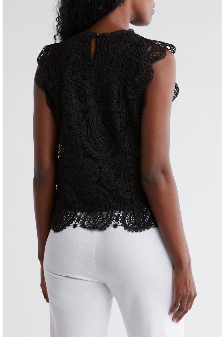 Sleeveless Lace Top, Alternate, color, BLACK