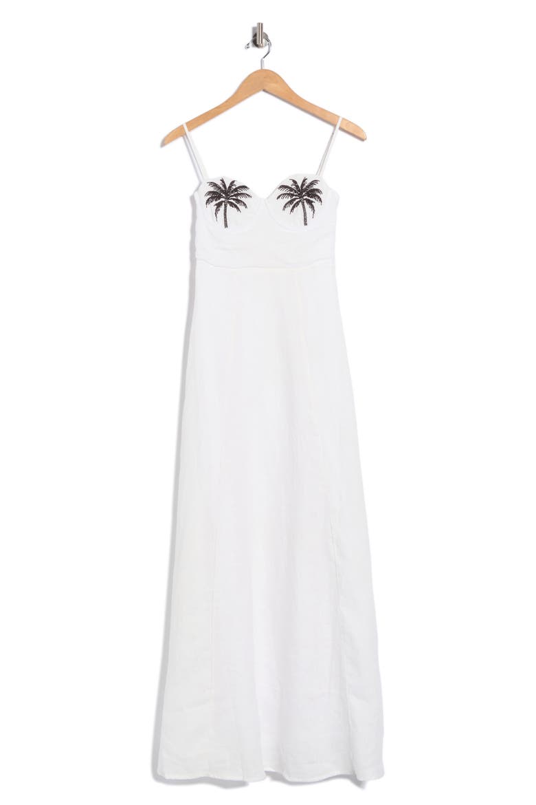 Nina Palm Linen Cover-Up Dress, Alternate, color, LIGHT BEIGE