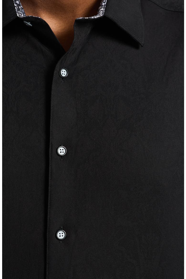 Highland Woven Button-Up Shirt, Alternate, color, BLACK