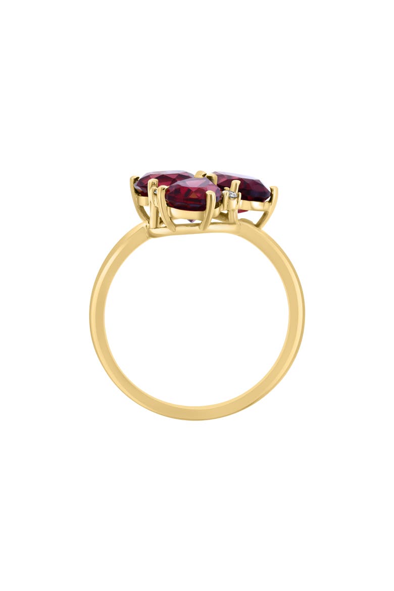 Garnet & Diamond Ring - 0.04ct., Alternate, color, RED