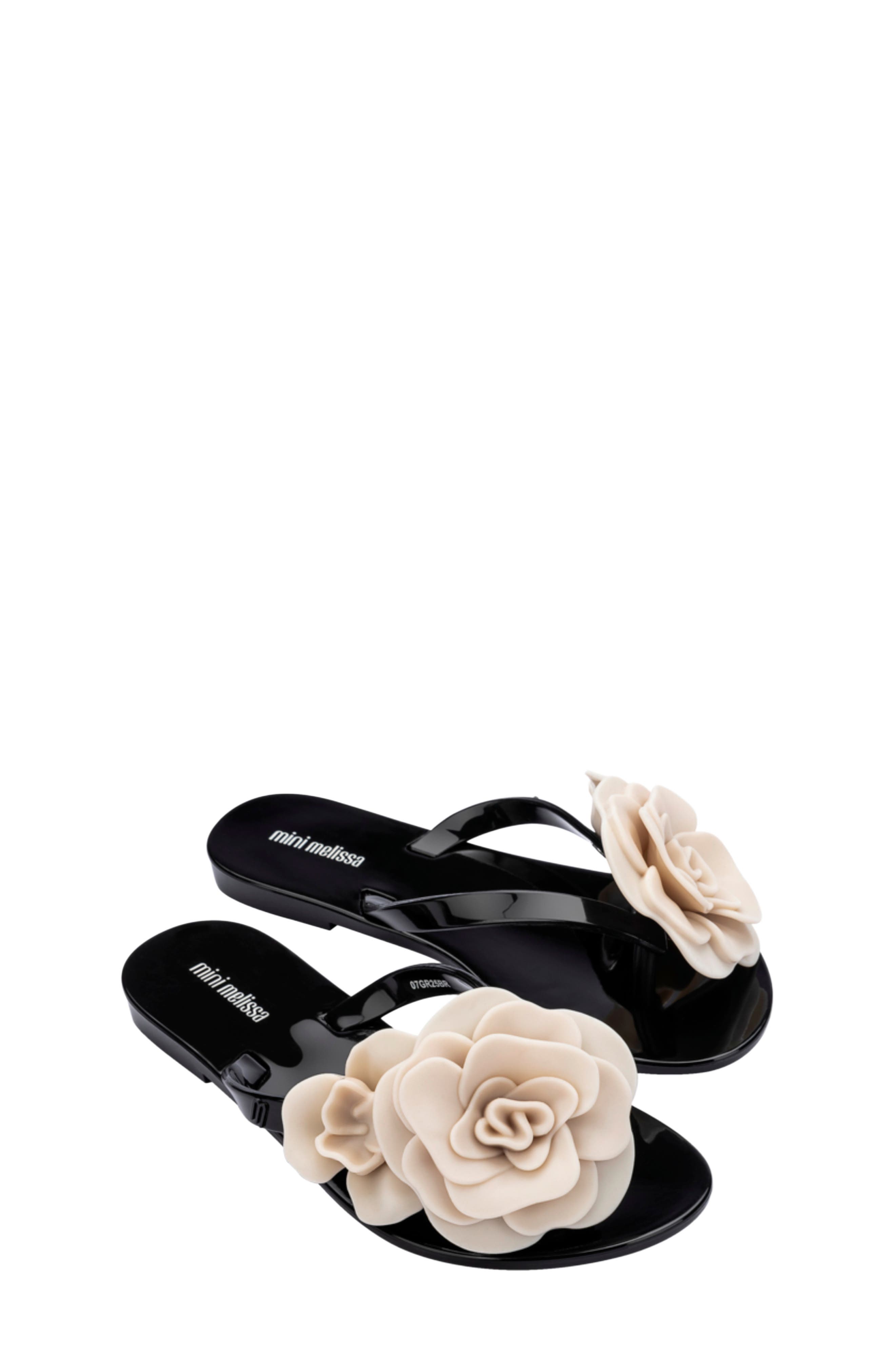 Mini Melissa Kids' Harmonic Flip Flop, Main, color, Black