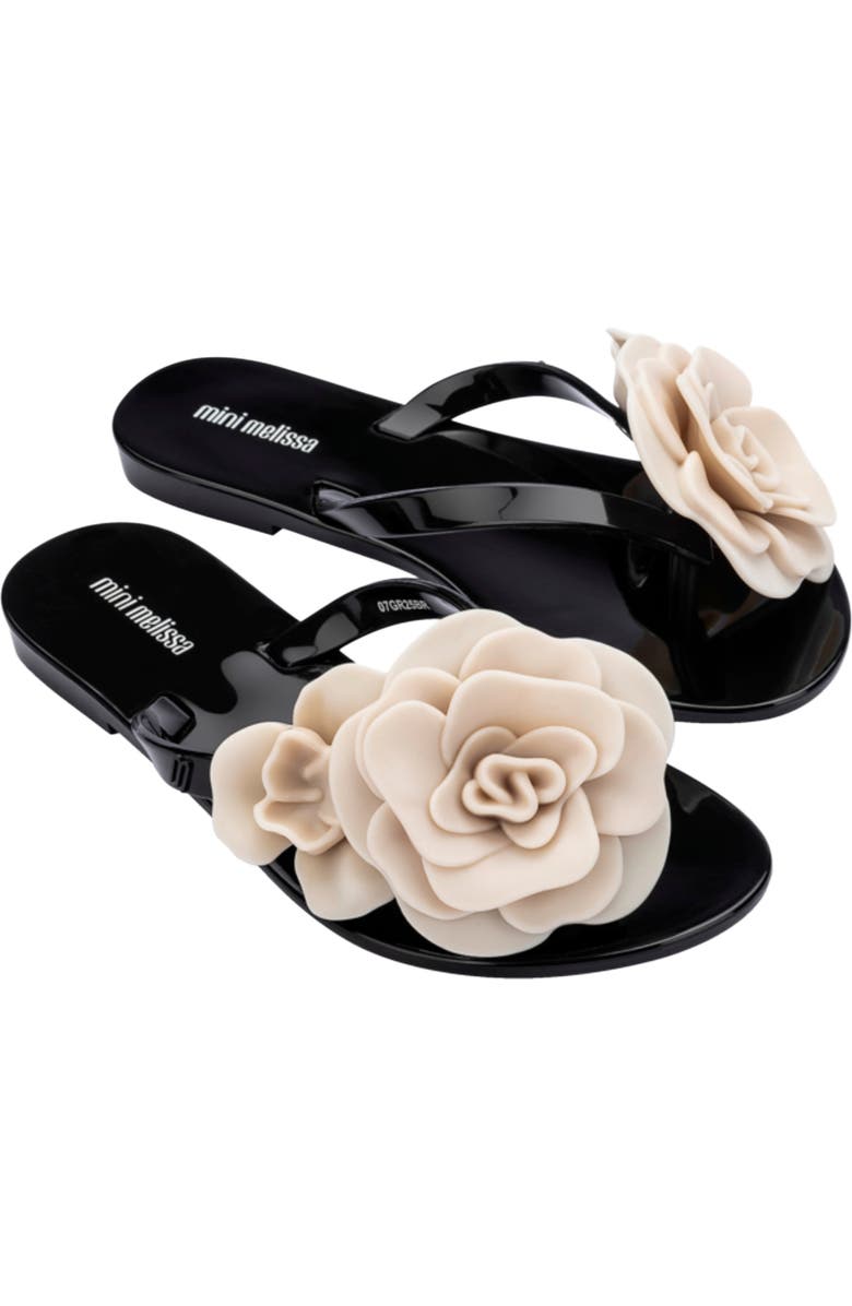 Mini Melissa Kids' Harmonic Flip Flop, Main, color, Black