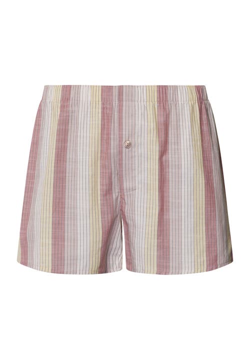 Hanro Fancy Woven Cotton Boxer In Bluewood Stripe