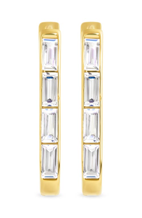 Sterling Forever Roxanne Cubic Zirconia Hoop Earrings In Gold