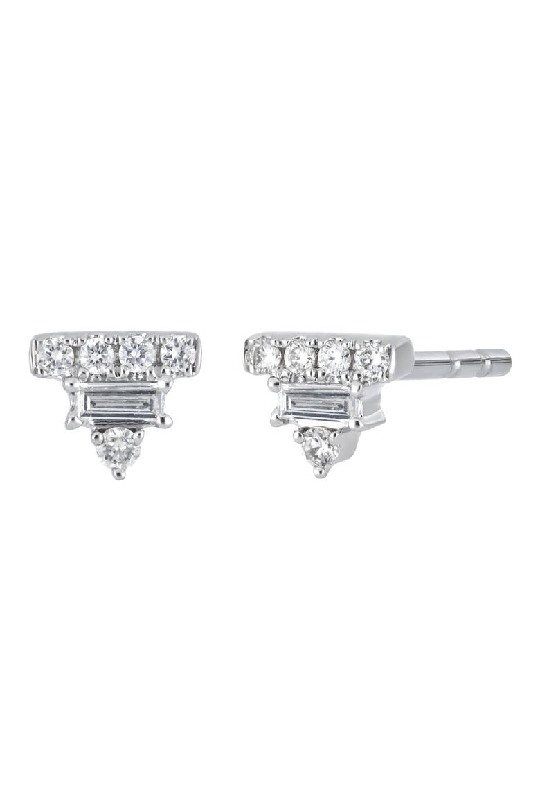 Gatsby Diamond Triangle Stud Earrings (Nordstrom Exclusive), Main, color, 18K WHITE GOLD