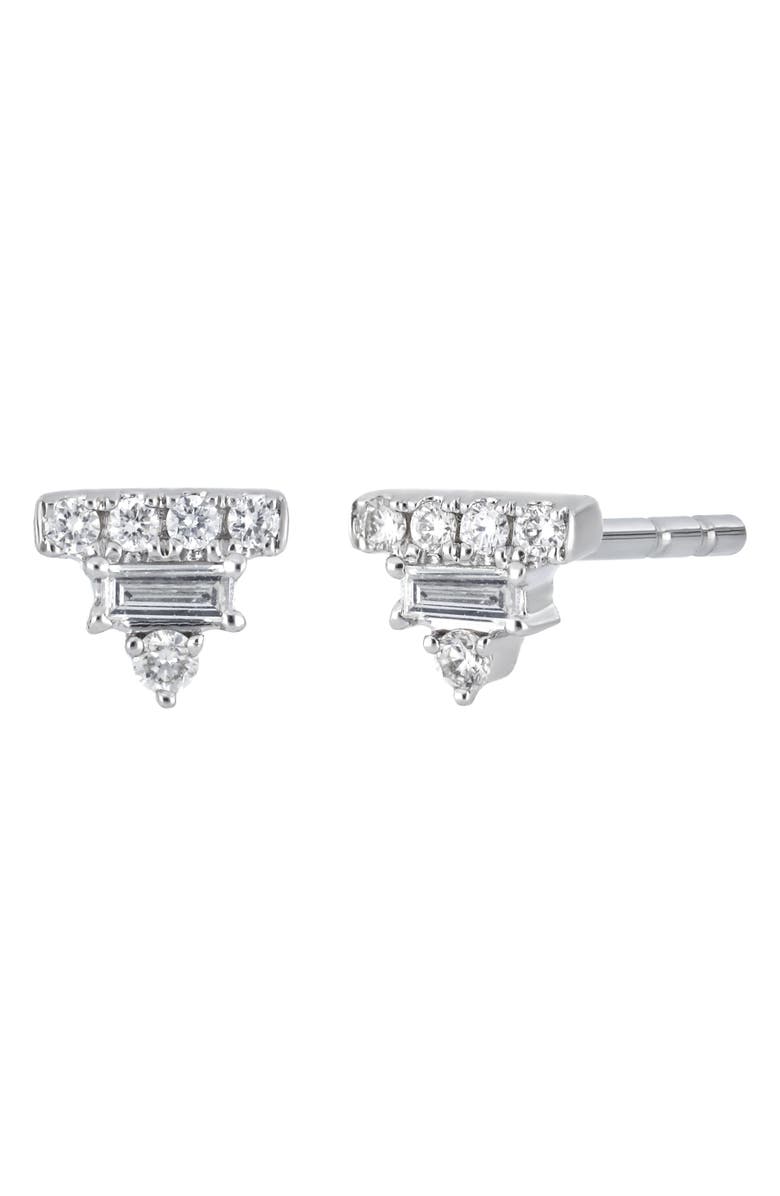 Bony Levy Gatsby Diamond Triangle Stud Earrings, Main, color, 18K White Gold