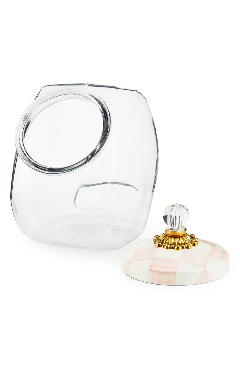 MACKENZIE CHILDS Cookie Jar with Rosy Check Lid, Alternate, color, Pink/ White