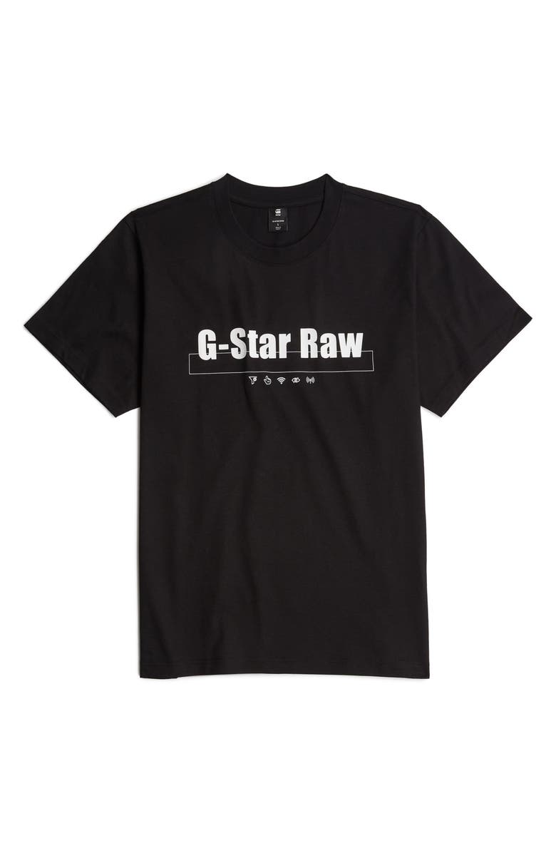 G-STAR Symbols Print Loose Organic Cotton Graphic T-Shirt, Alternate, color, Dark Black