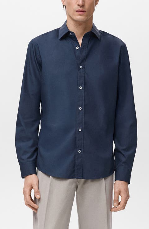 Solid Regular Fit Button-Up Shirt