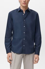 MANGO Solid Regular Fit Button-Up Shirt