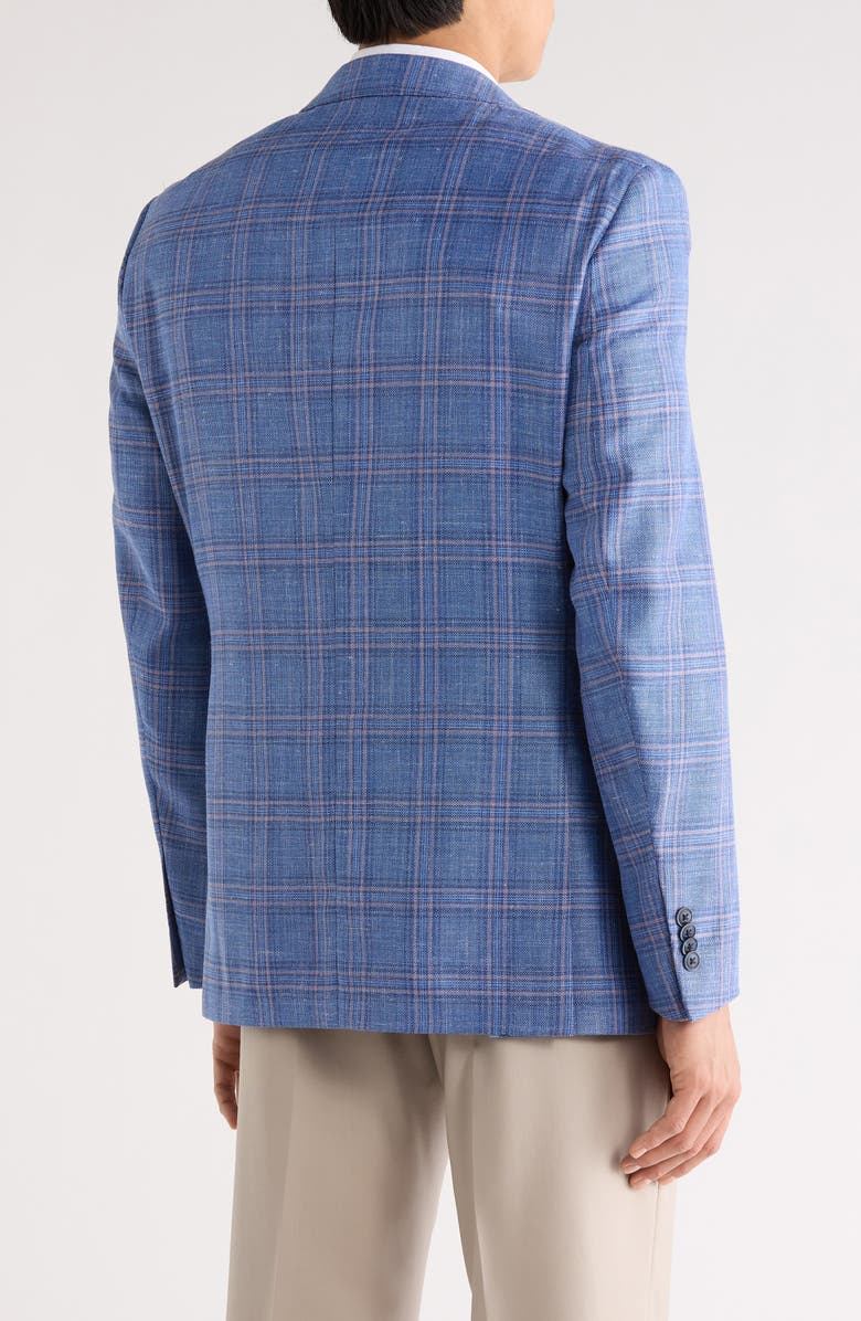Peter Millar Plaid Wool Blend Sport Coat, Alternate, color, Light Blue