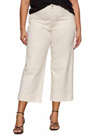 The Marine Embroidered Crop Wide Leg Jeans