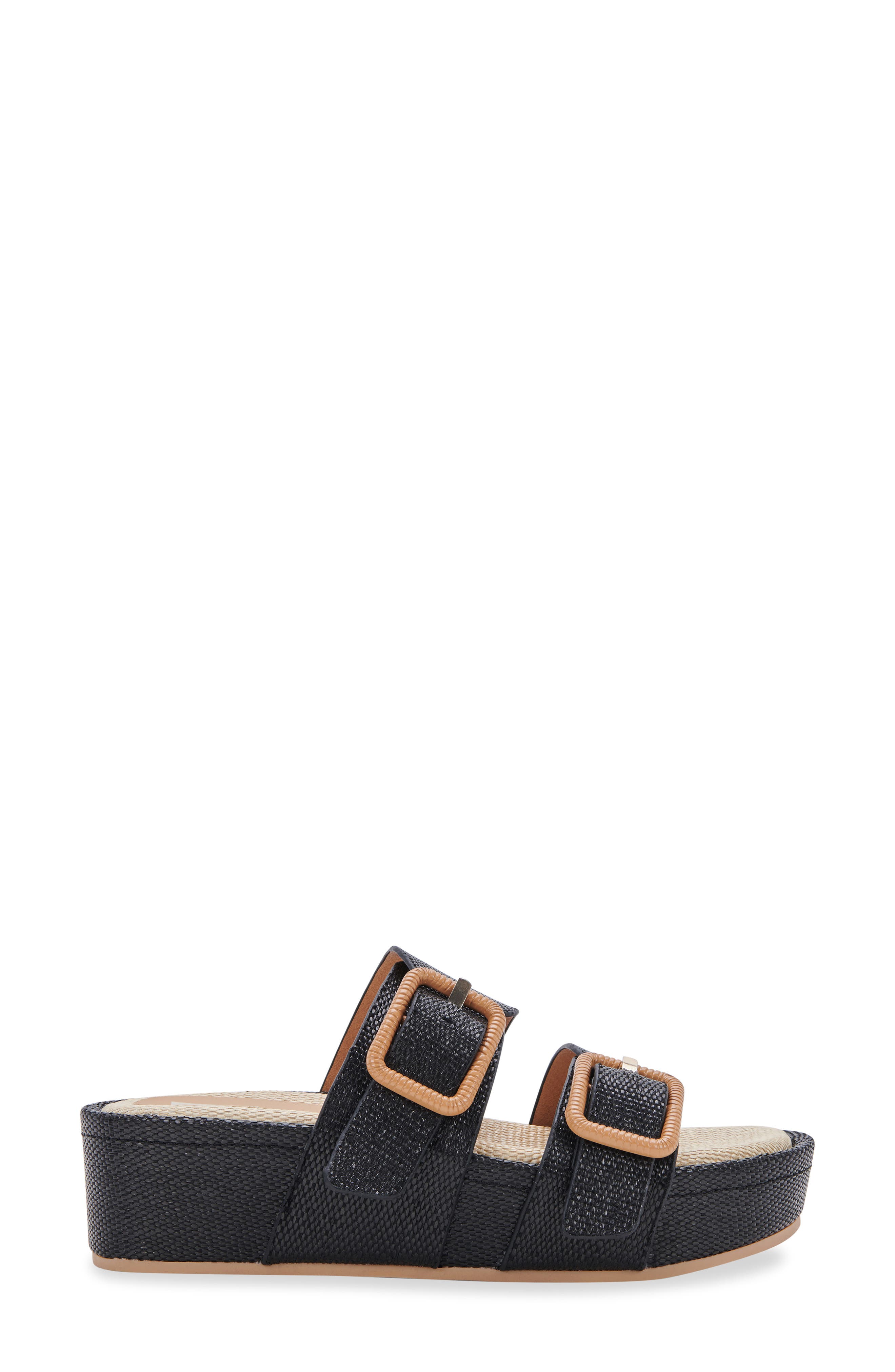 Coryn Platform Sandal, Alternate, color, BLACK RAFFIA