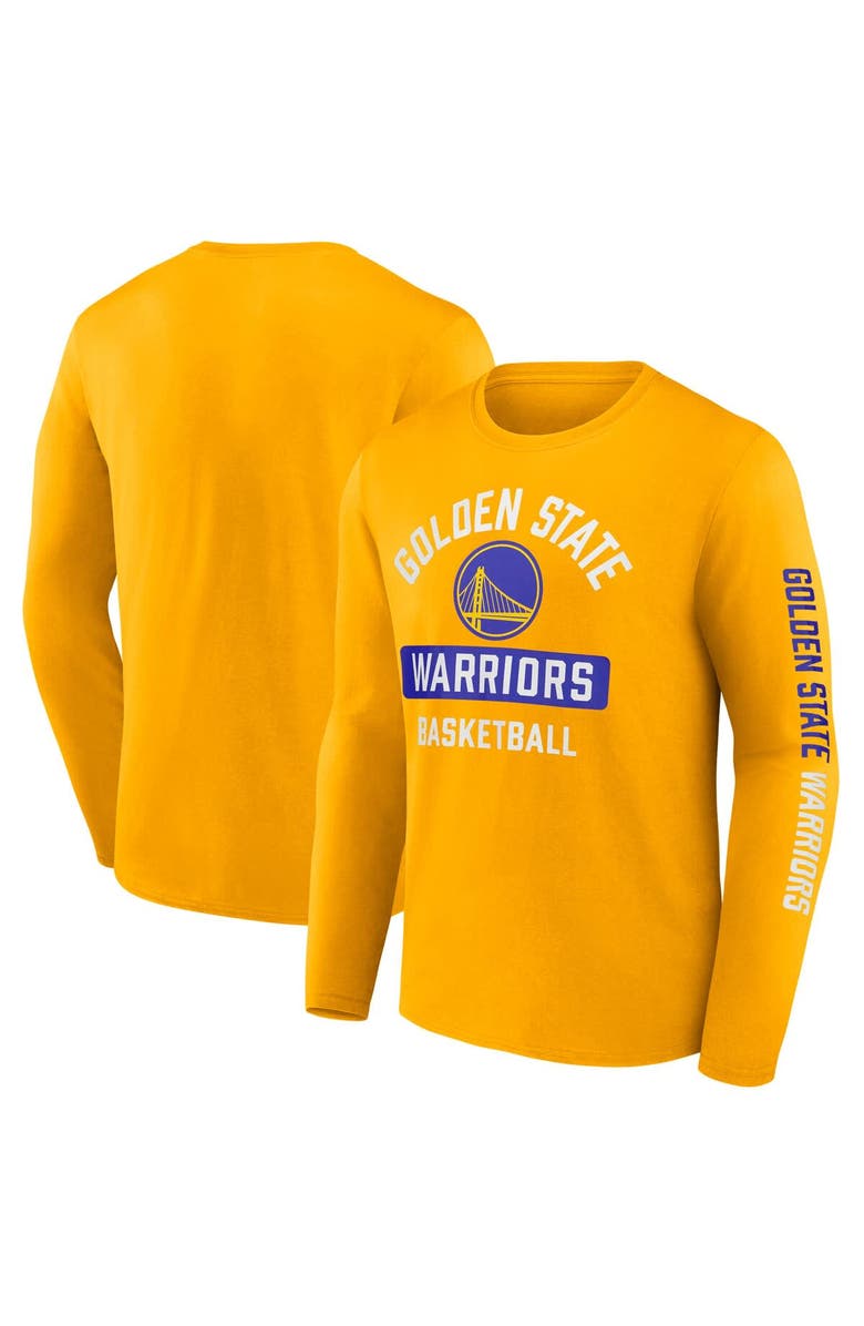 FANATICS Men's Fanatics  Gold Golden State Warriors Long Sleeve T-Shirt, Main, color, 