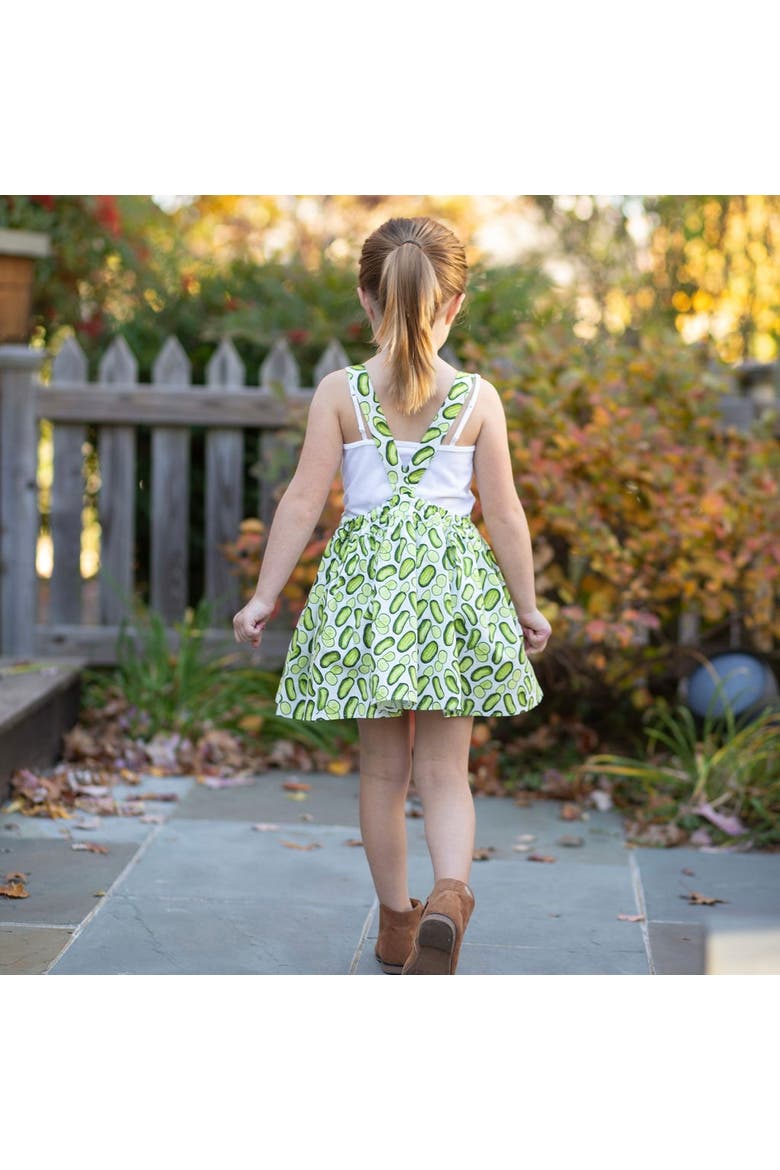 Girls Pinafore Dress, Alternate, color, Pickles