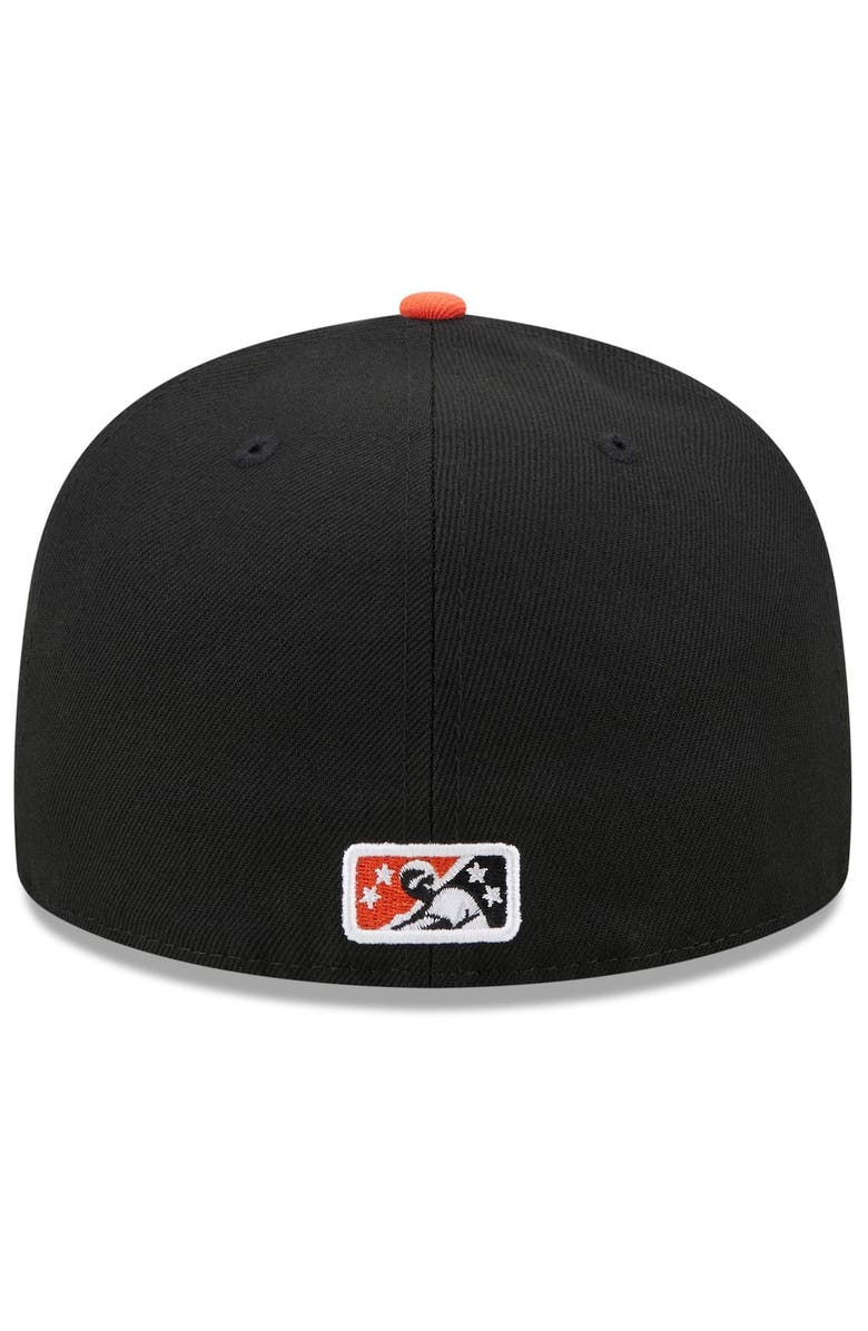 New Era Men's New Era White/Orange Inland Empire 66ers Marvel x Minor League 59FIFTY Fitted Hat, Alternate, color,