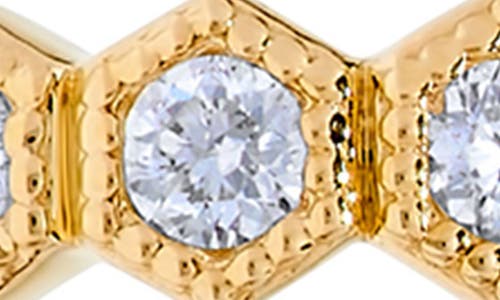 H.j. Namdar Hexagonal Diamond Huggie Hoop Earrings In 14k Yellow Gold