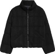 Marine Layer Alba Cable Knit Cotton Blend Puffer Jacket
