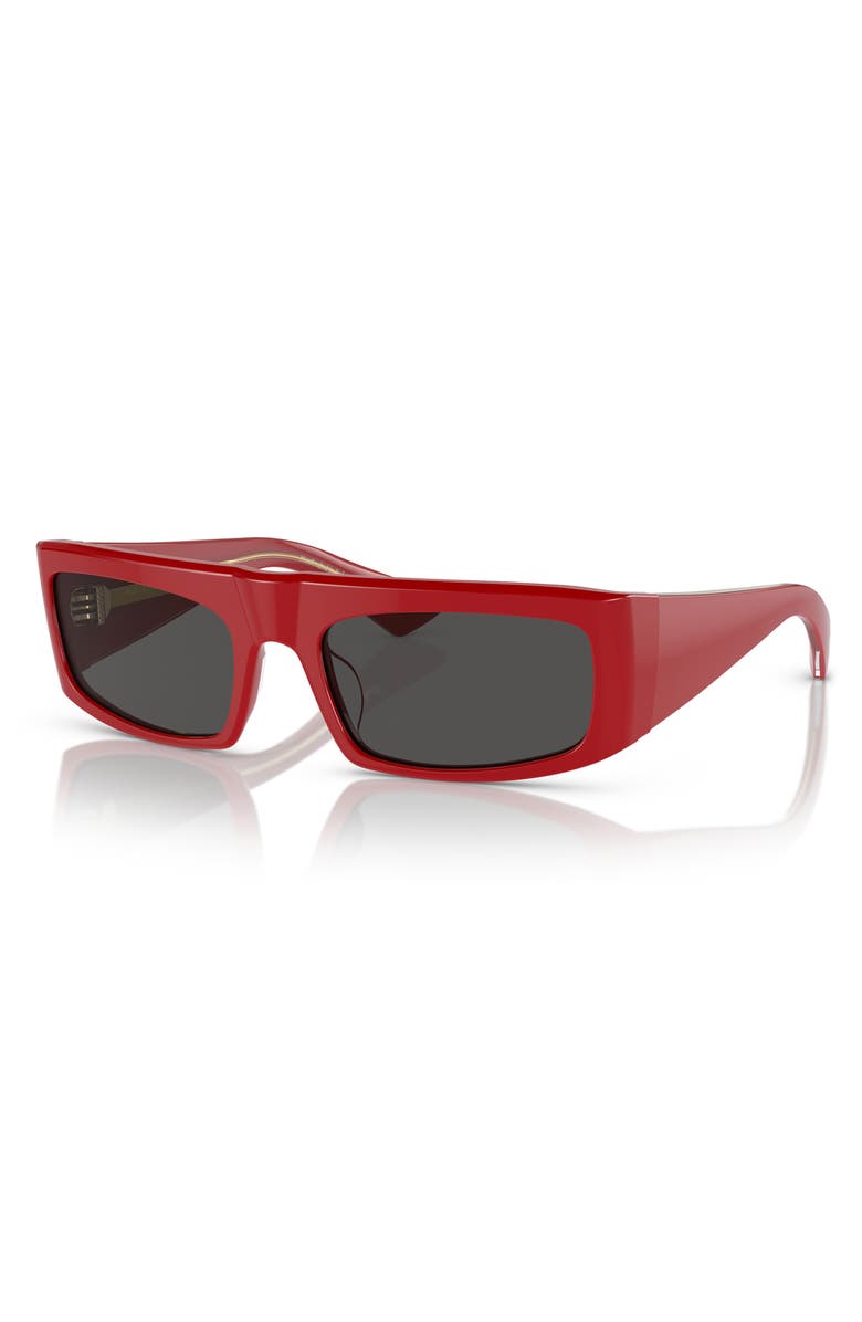 Oliver Peoples x KHAITE 1979C 56mm Rectangular Sunglasses, Alternate, color, Red