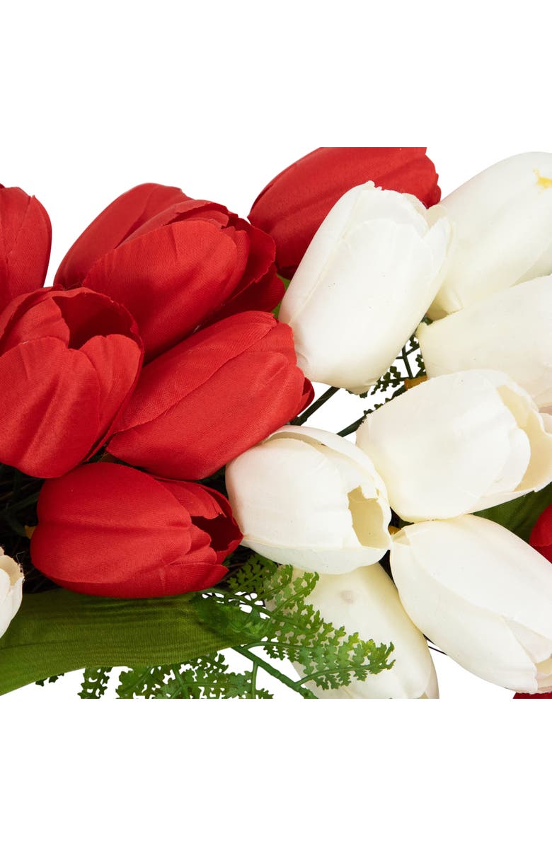 Northlight Tulip Patriotic Wreath with Star Bow - 24", Alternate, color, 