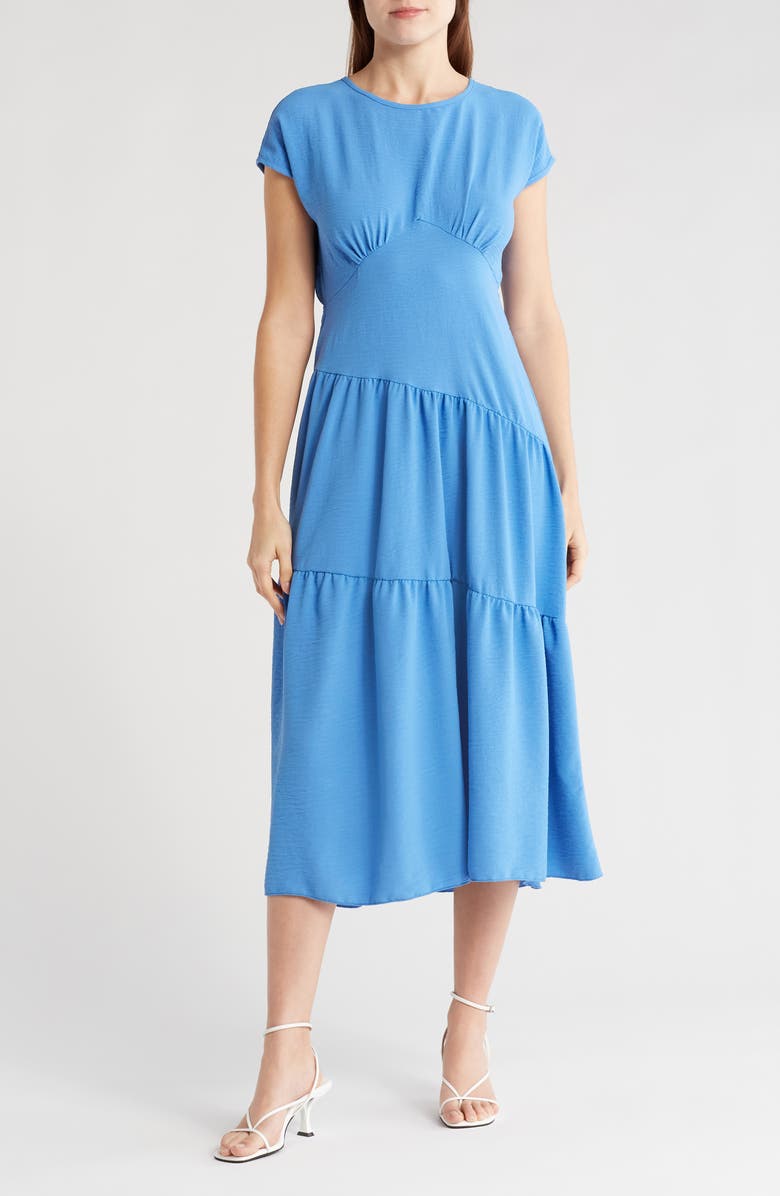 TASH AND SOPHIE Tiered Midi Dress, Main, color,