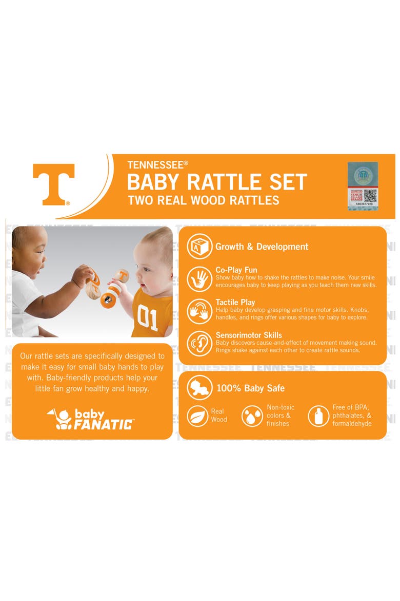 Tennessee Volunteers Baby Rattles 2-Pack, Alternate, color, Multicolor