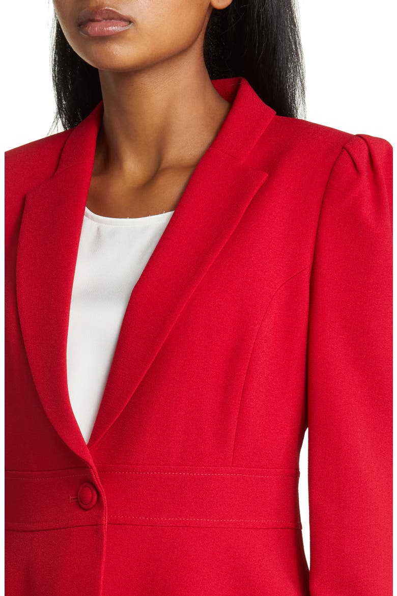 Peplum Blazer & Tapered Pants Set, Alternate, color, RED
