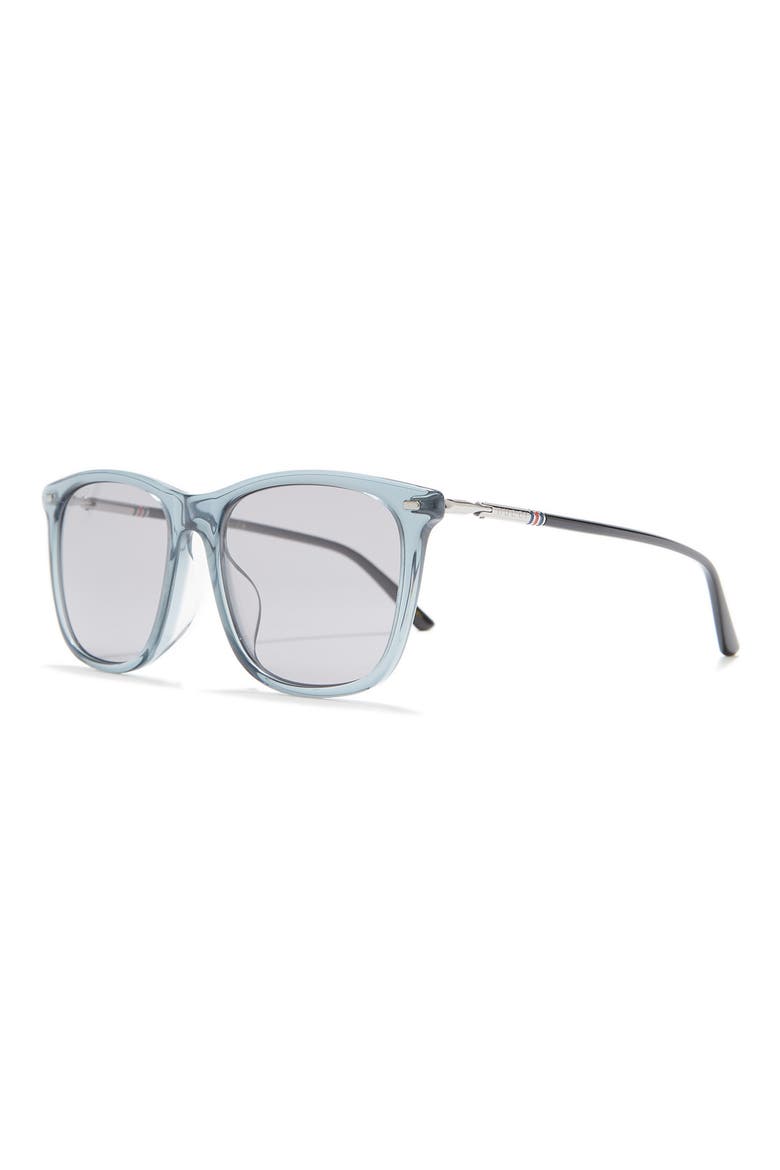 56mm Square Sunglasses, Alternate, color, GREY RUTHENIUM GREY