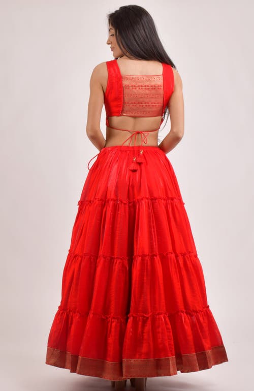 Raas Cherrie Shimmer Tiered Lehenga Choli