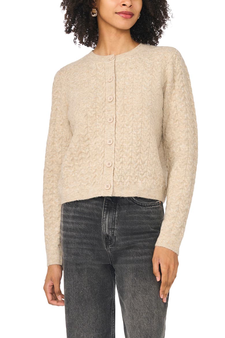 Cable Knit Cardigan, Main, color, OATMEAL