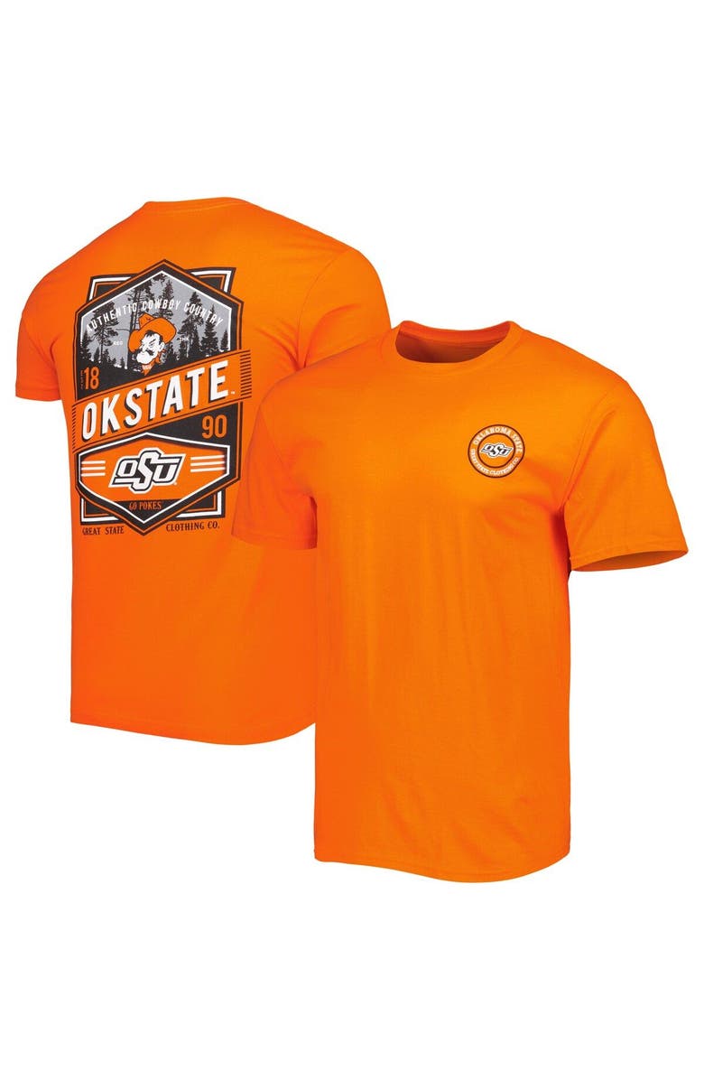 GREAT STATE CLOTHING Men's Orange Oklahoma State Cowboys Double Diamond Crest T-Shirt, Main, color, 