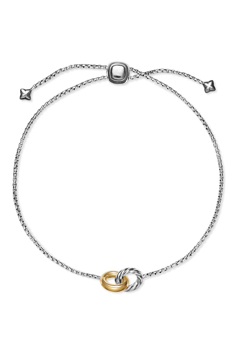Petite Cable Linked Hoop Bracelet, Alternate, color, STERLING SILVER/ GOLD